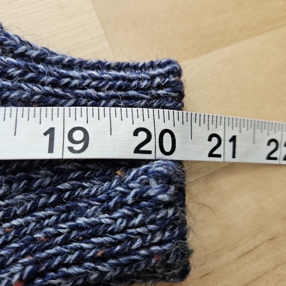 Highland Home Industries Large Sweater Blue Cable Knit 100% Pure New Wool - Picture 11 of 13